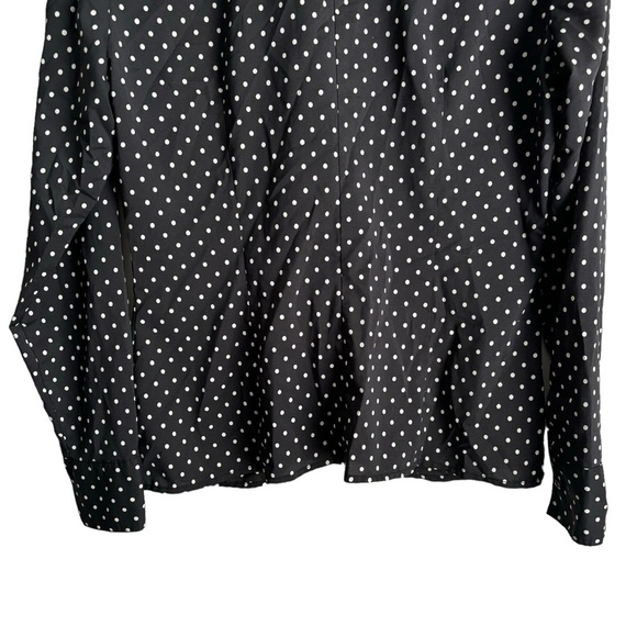 New York & Company City Stretch Polka Dot Button Up Blouse Office Workwear Sz 14 - Picture 13 of 16